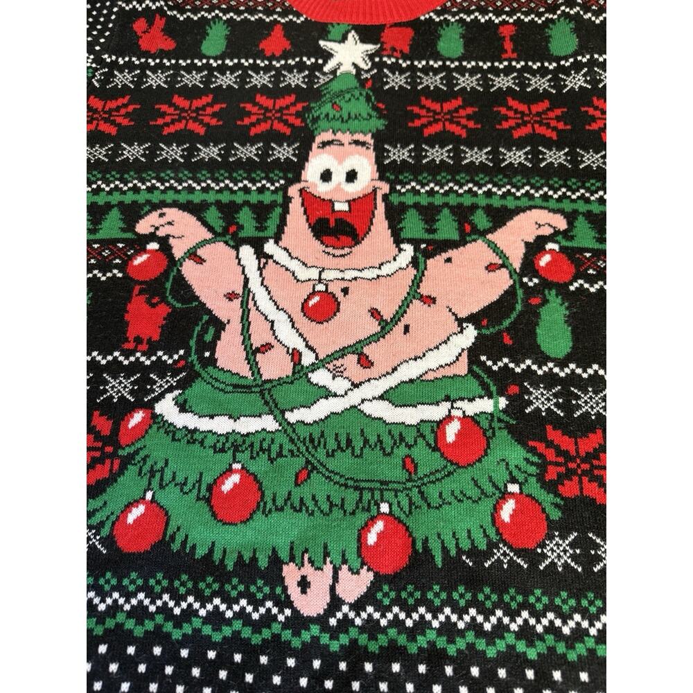 SpongeBob Squarepants Mens Ugly Christmas Sweater Size XL Patrick Star Xmas 2021 - Picture 3 of 7